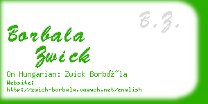 borbala zwick business card